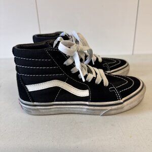 Size 1 Kids - VANS Sk8- High BMX Black White Suede Shoes